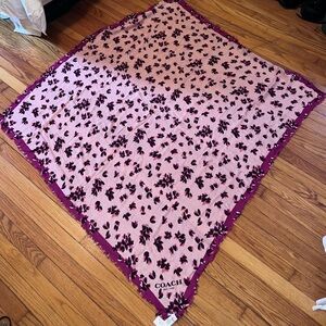 Coach Scattered Leaves Blush Oversized Scarf